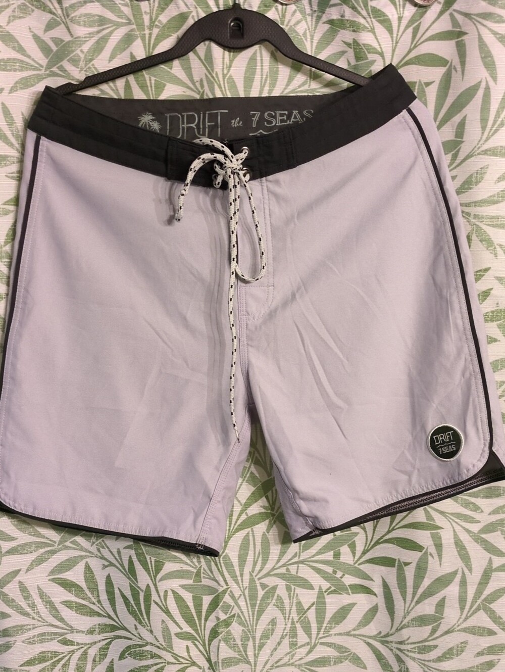 DRIFTWOOD Light Gray and Black Men’s Board Shorts